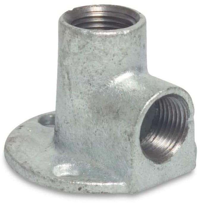 Tempergietfitting, 1 inch, 90 graden Wandschijf