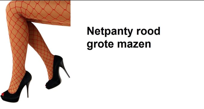 Netpanty rood grote mazen one size