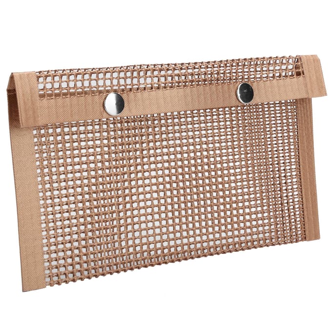 Anti-aanbak Barbecue Bak Grill PTFE Zak Hittebestendig Herbruikbaar Gaas voor Picknick beige