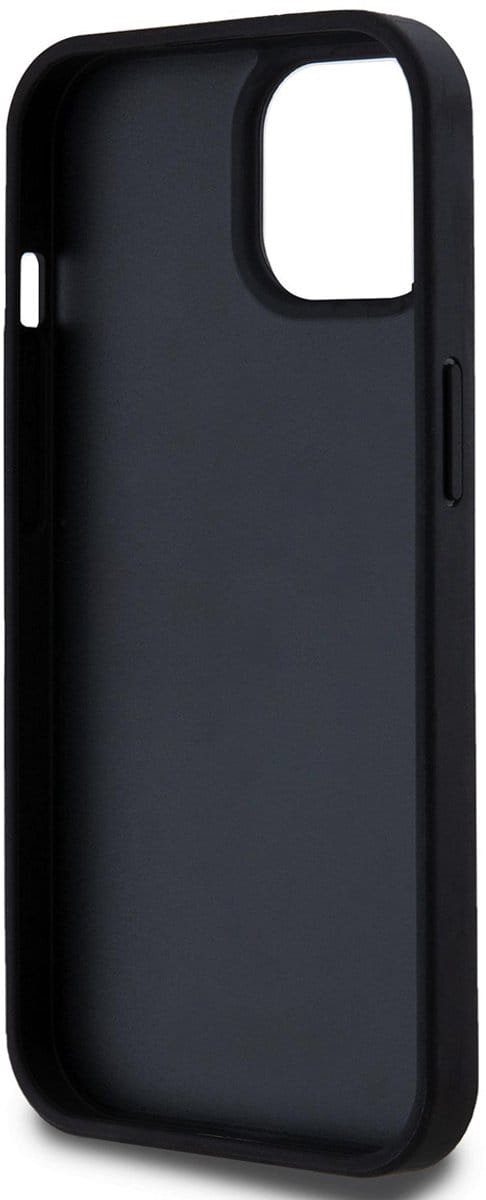 DKNY Checkered Printed Stripe Back Case - Geschikt voor Apple iPhone 15 (6.1") - Zwart