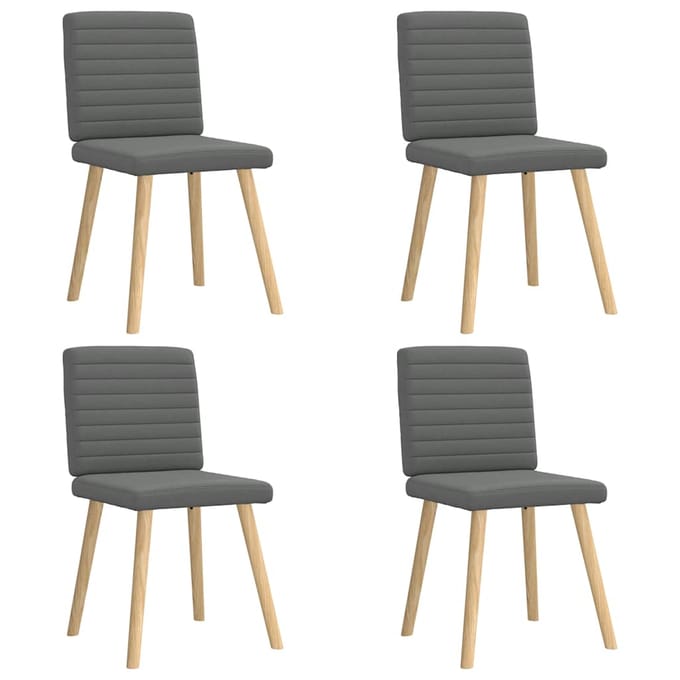 vidaXL - Eetkamerstoelen - 4 - st - stof - donkergrijs