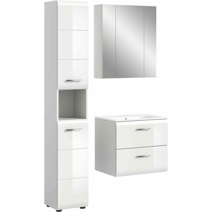 IJs badkamercombinatie wit hoogglans MDF TZ wit NB - 46x105x185cm