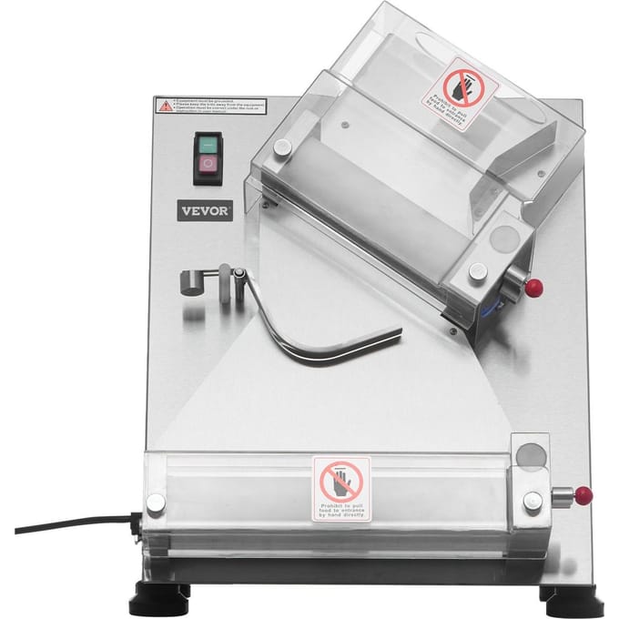 14 Inch Pizzadeegroller Uitrolmachine Automatische Commerciële Deegpers 370W
