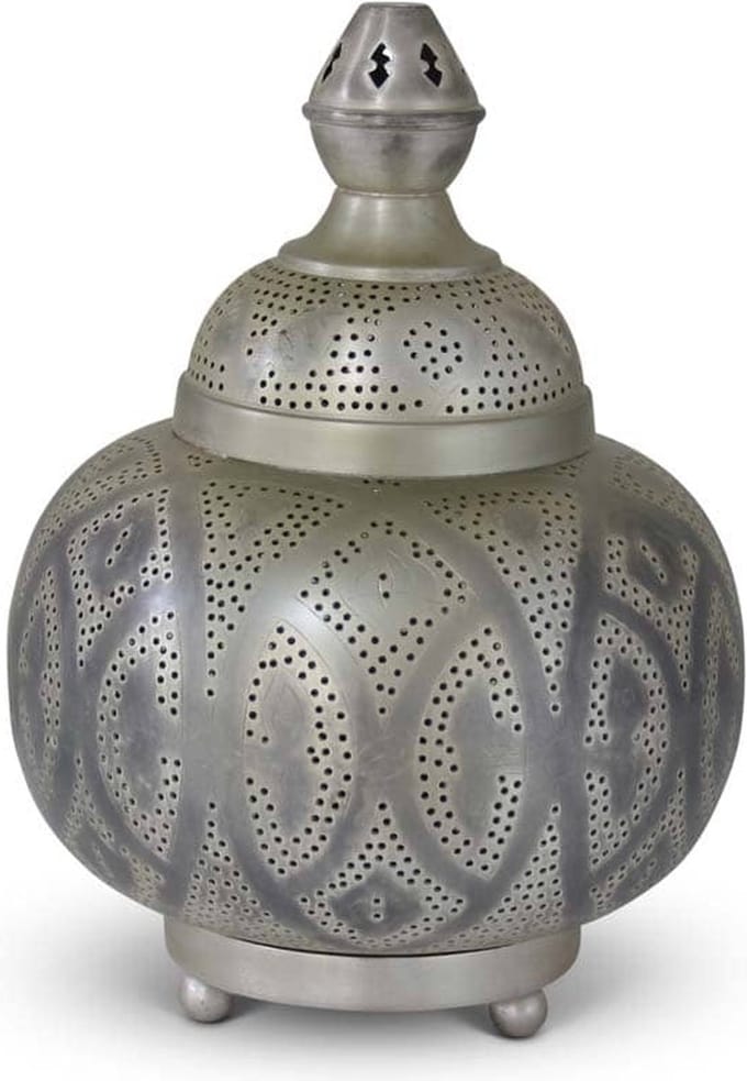 Safaary - Oosterse Tafellamp Zilver Zora Ø 23 x 31cm