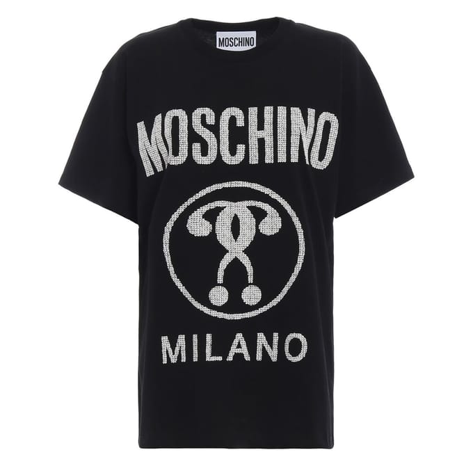 Moschino Milano Double Question Mark-logo Zwart T-shirt