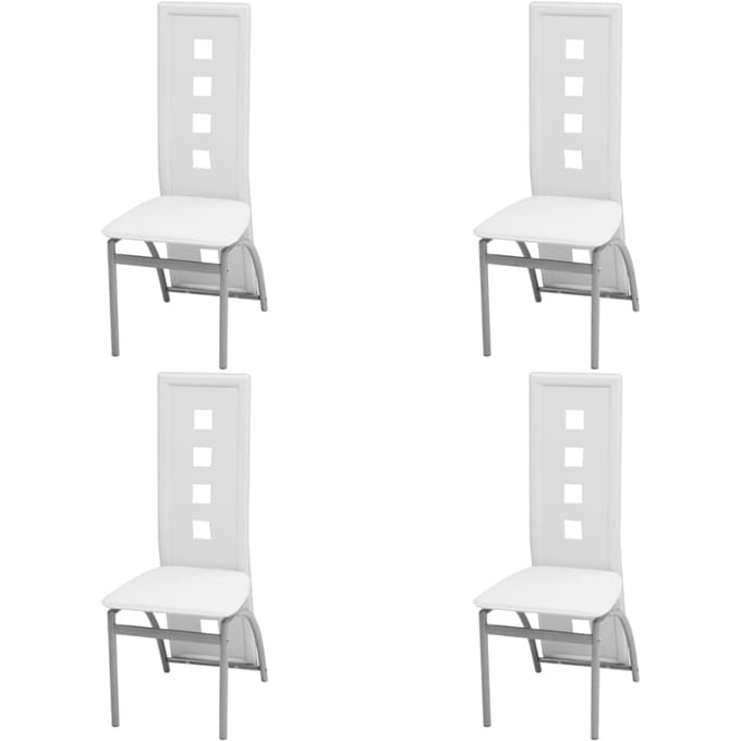 vidaXL - Eetkamerstoelen - 4 - st - kunstleer - wit