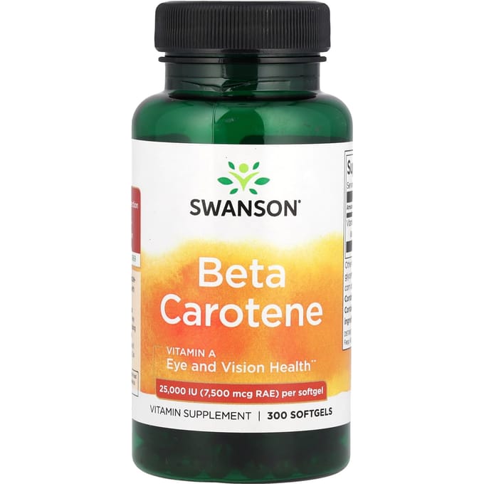 Bètacaroteen, 25.000 IE (Rae 7.500 Mcg), 300 softgels