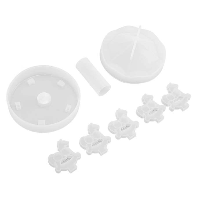 Carrousel Siliconen Mal Flexibel Dik Zacht Carrousel Vorm DIY Kristal Epoxy Hars Siliconen Mal white