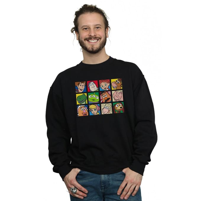Disney Heren Toy Story Character Squares Sweatshirt (Zwart)