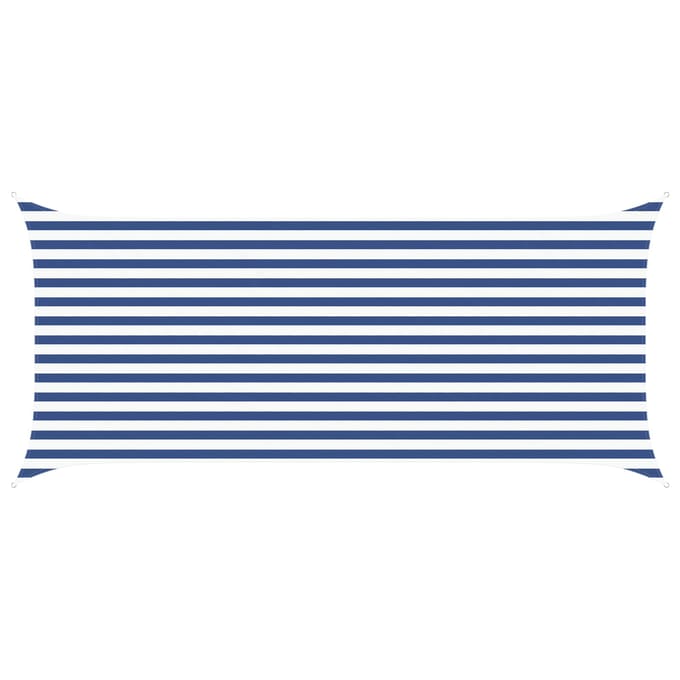 vidaXL - Zonneschaduw - Blauw - en - Wit - 2 - x - 4,5 - m - 100% - Polyester - Oxford