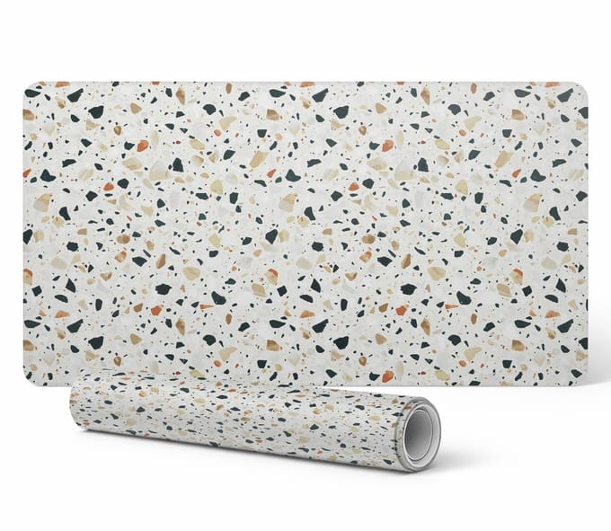 Antislip bureauonderlegger met terrazzo-patroon, klassiek patroon, 90x45 cm