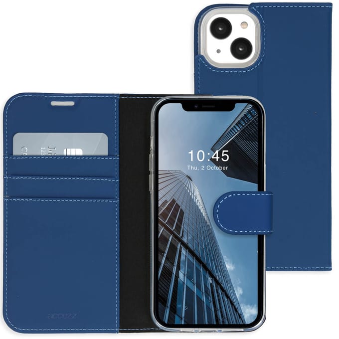 Accezz Hoesje - Geschikt voor Apple iPhone 14 Plus - Wallet Softcase Bookcase - Donkerblauw
