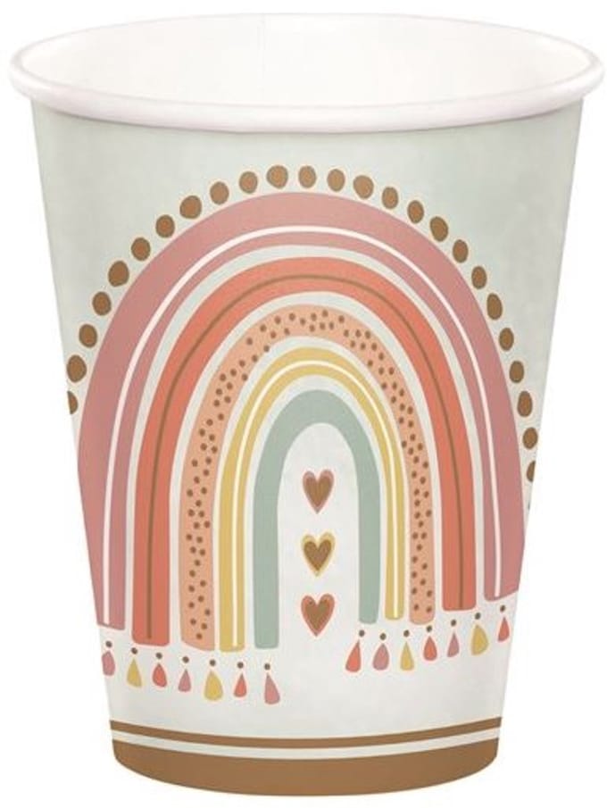 Bekers boho rainbow (250ml, 8st)