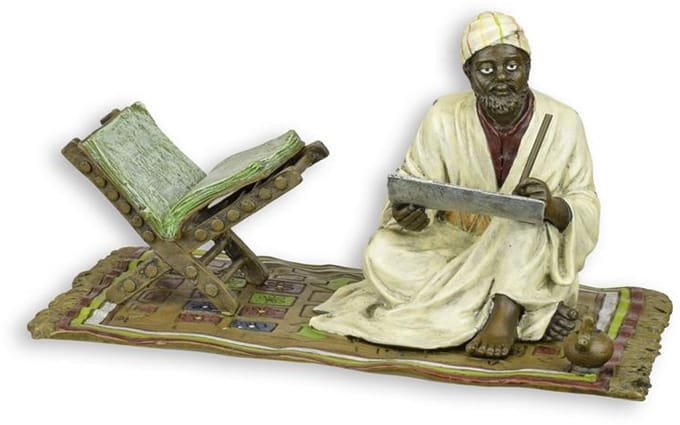 Brons beeld - Koran geleerde - multicolor - 11,2 cm hoog