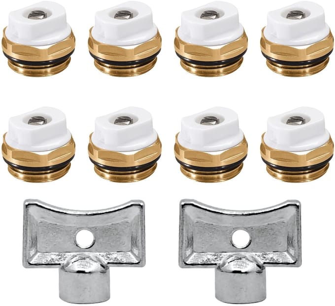 Cosensi - Set van 8 Messing Verwarmingsontluchtingsventielen