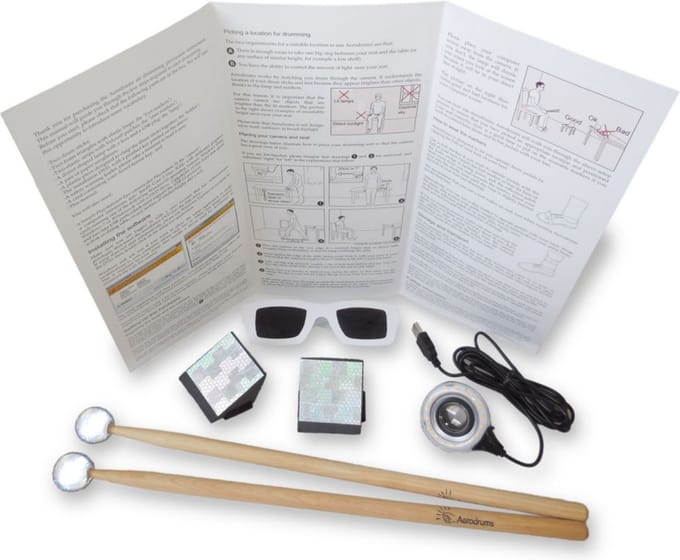 Aerodrums Air Percussion Komplettset, inkl. 3 Eye Kamera - Digitale drum