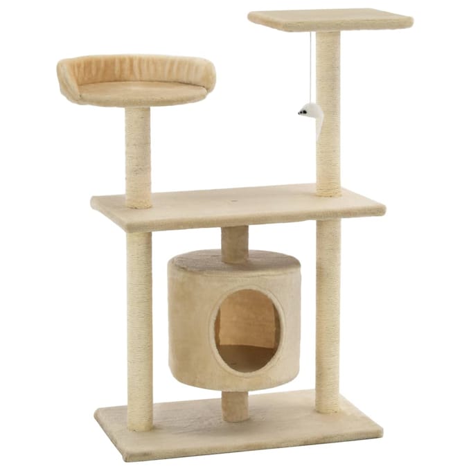 vidaXL - Kattenkrabpaal - met - sisal - krabpalen - 95 - cm - beige