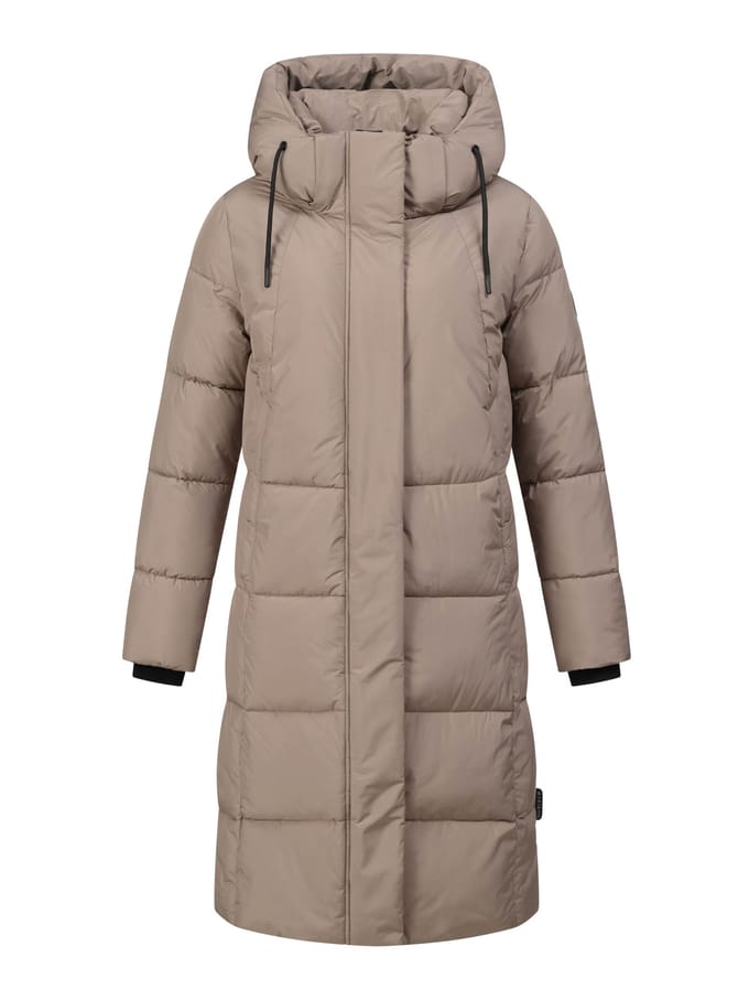 Marikoo dames lange gewatteerde winterjas Tabiaa XVI met capuchon & fleece