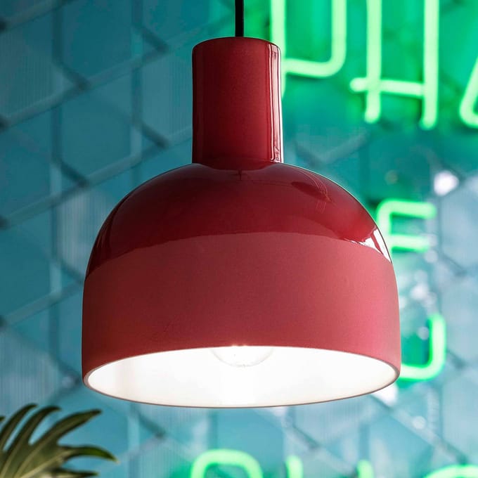 Ferroluce Caxixi hanglamp van keramiek, rood