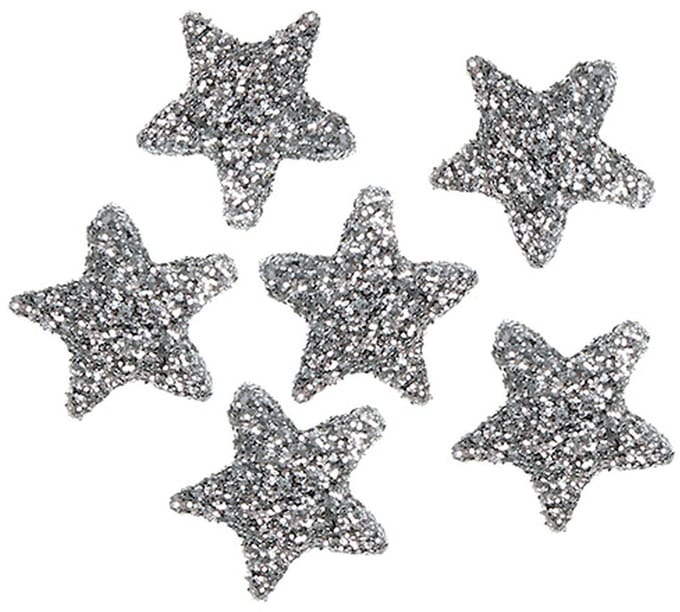 Ster Glitter 1,5cm voor het strooien van zilver 144st