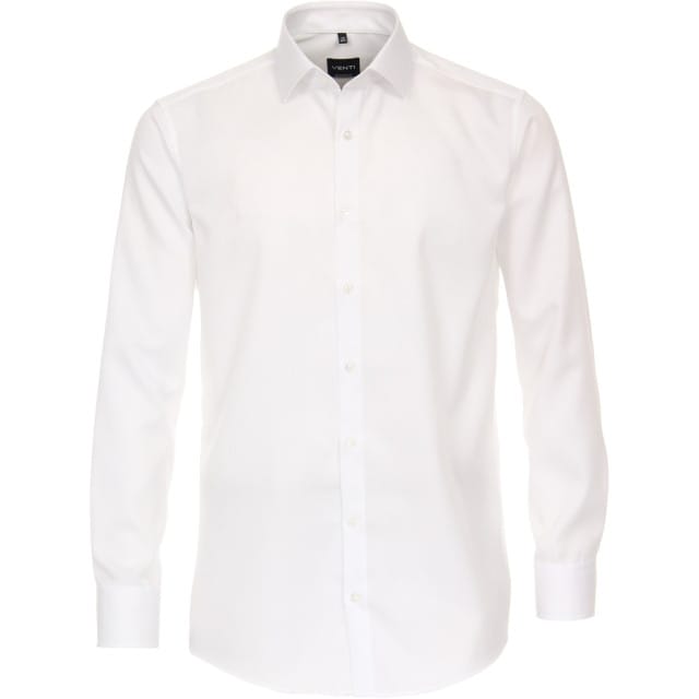 VENTI modern fit overhemd - twill - wit - Strijkvriendelijk - Boordmaat: 44
