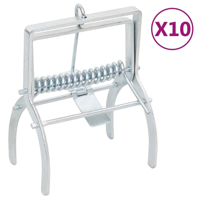 vidaXL - Mollenvallen - 10 - st - gegalvaniseerd - staal - zilverkleurig