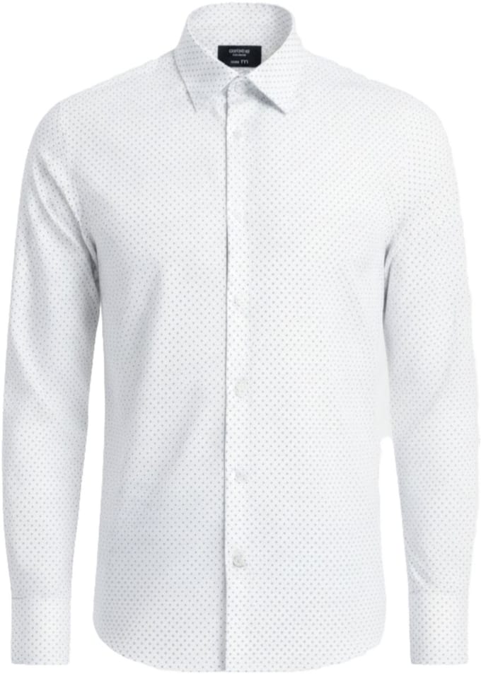 OMBRE Overhemd - Slim Fit - Katoen - Lange Mouw Wit L