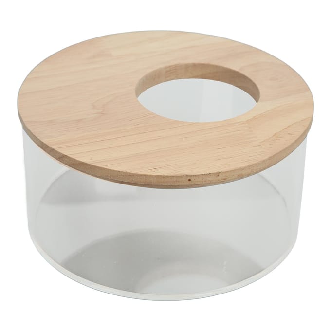 Bac à sable pour hamster, petit bac rond pour animaux de compagnie, en acrylique transparent, pour salle de bain. M beige