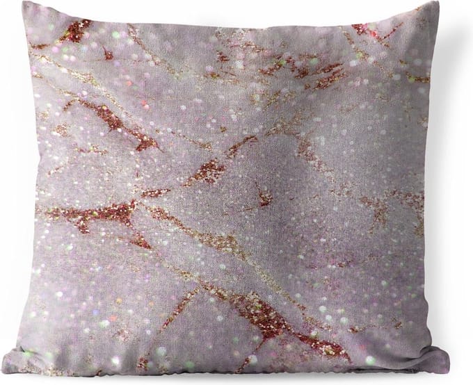 Tuinkussen - Marmer - Paars - Glitter - 40x40 cm - Weerbestendig