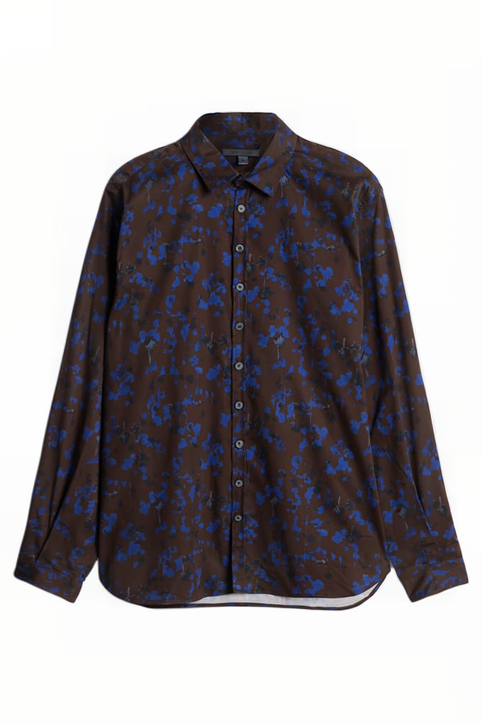 John Varvatos Multi Button Slim Fit Shirt Espresso Größe: S | Casual hemden Outlet | Herren