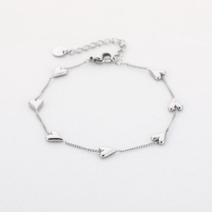 Hartjes armband Zilver