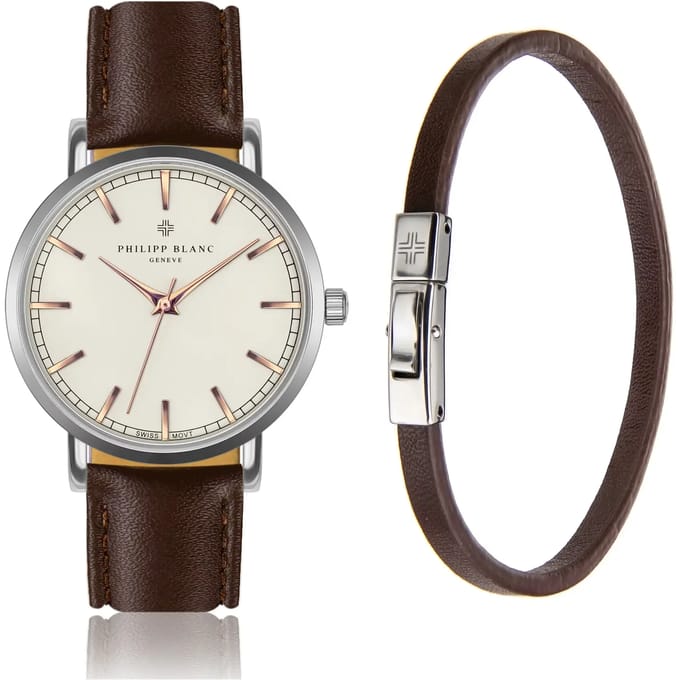 Horloge en leren band Philipp Blanc Basel