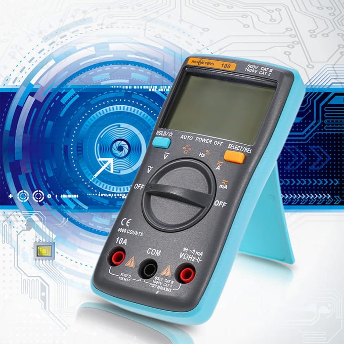 RICHMETERS RM100 LCD Digitale Multimeter DMM DC AC Spanning Diode Duty Tester