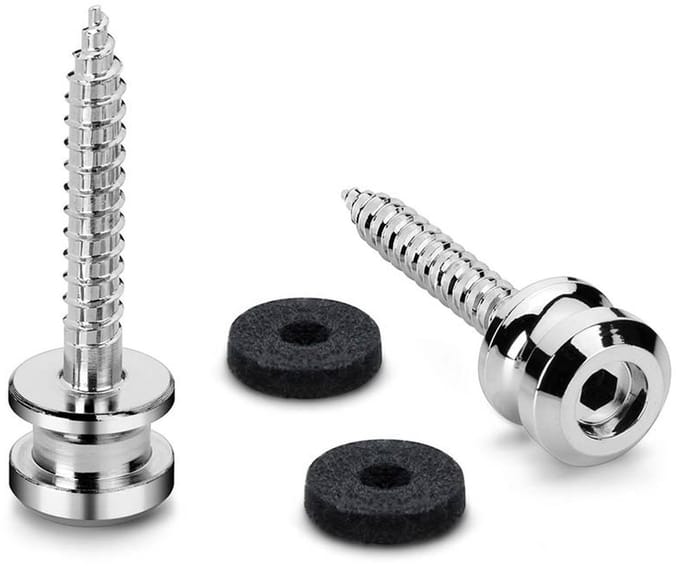 Schaller S-Locks Strap Button Set L - Chrome, 27mm Draad