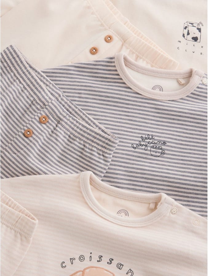 Next - Pasgeboren unisex - 6-delige set voor baby's top & legging - Naturel