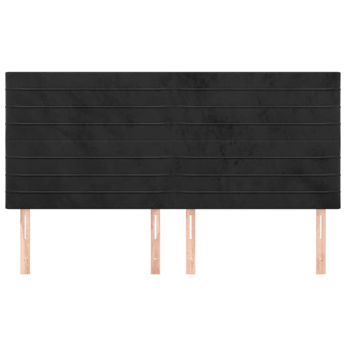 vidaXL - Hoofdbord - zwart - 180x5x118/128 - cm - fluweel