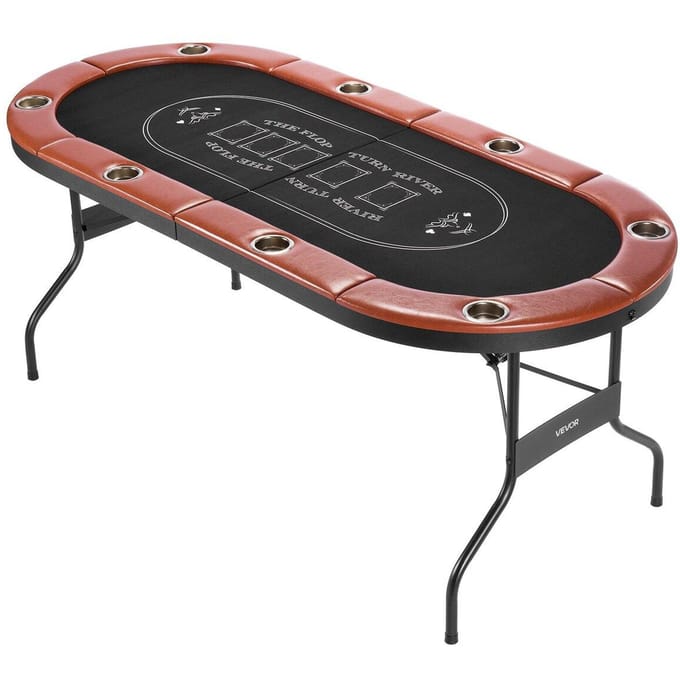 1828,8 mm Opvouwbare Pokertafel Opvouwbare Tafel voor 8 Spelers Casino Texas Hold'em Tafel