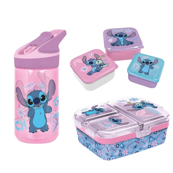 Lilo & Stitch lunchset; lunchbox, snackbox en drinkfles