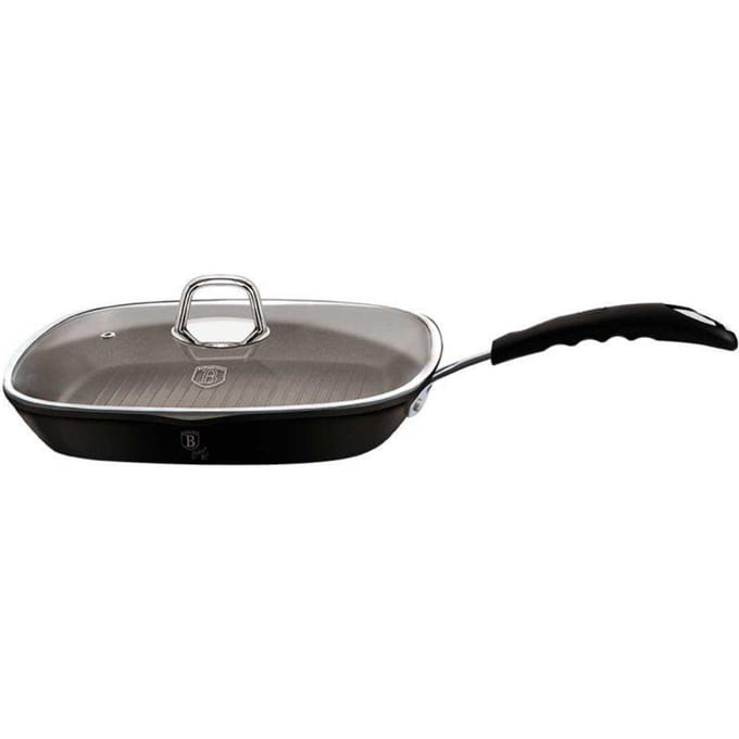 Berlinger Haus - 6130 - Grillpan - 28cm - zwart - +deksel - professioneel