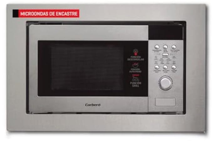Inbouwmagnetron 20 liter RVS met Grill en Automenu - 800W