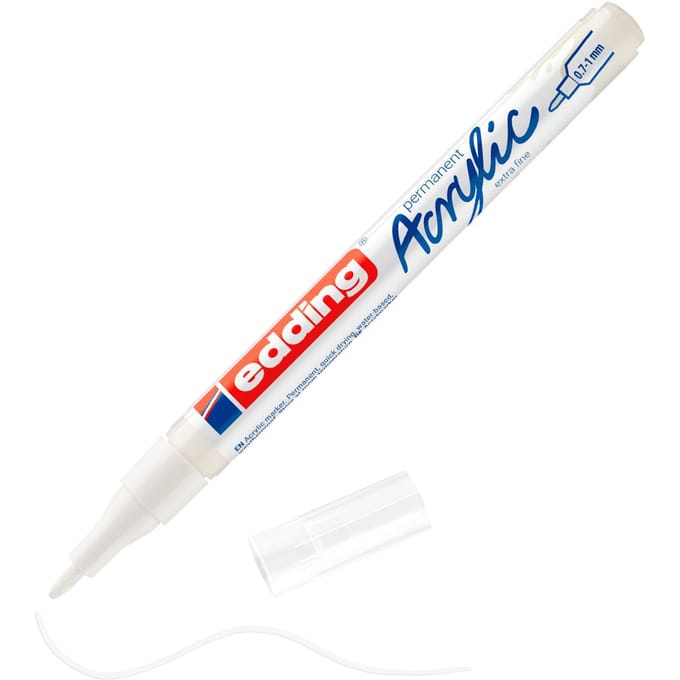 edding 5500 Acrylic "Acrylmarker -Extra Fijn" - Verkeerswit