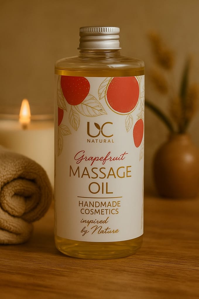 Massage olie - UC Natural Handmade - Met de geur van Grapefruit - 270 ml