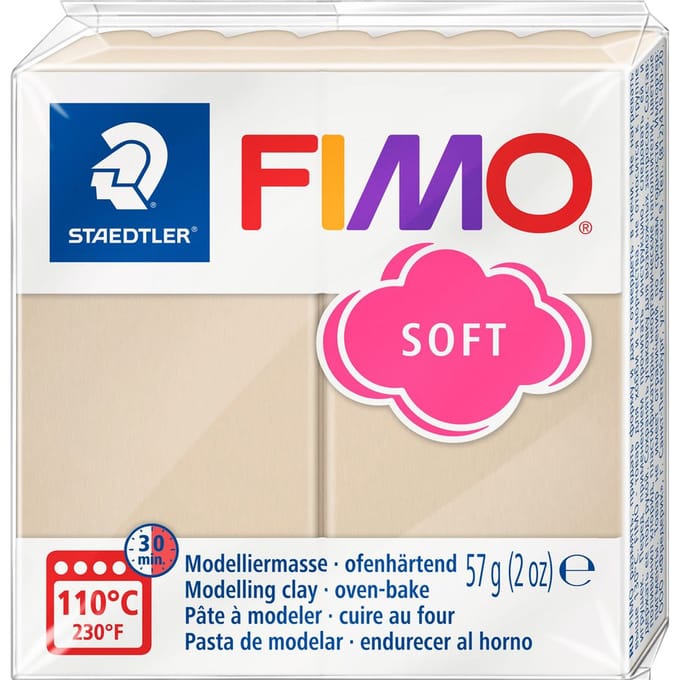 FIMO soft 8020 - ovenhardende boetseerklei - standaard blokje 57g - sahara