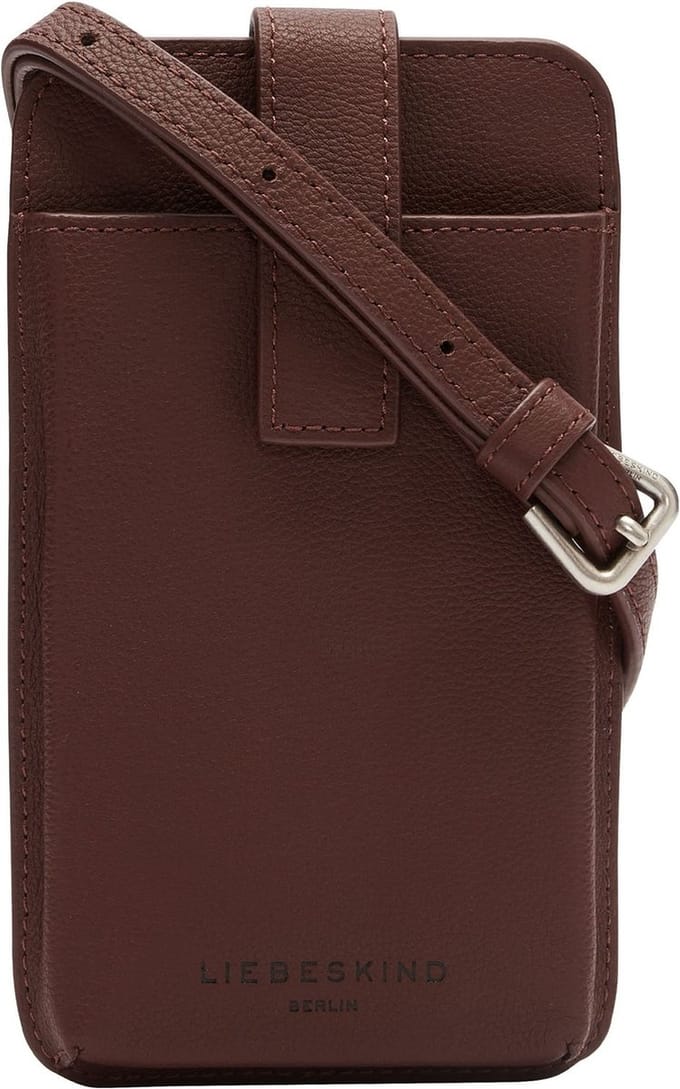 LIEBESKIND BERLIN Leren Telefoontasje Schoudertas Harris Mobile Pouch Chianti Bruine