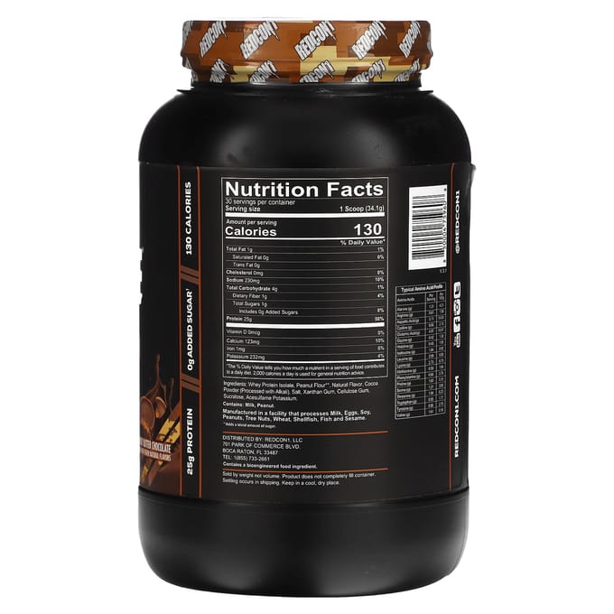 Redcon1, Istope, 100% whey isolaat, pindakaas chocolade, 1,023g (2,26 pond)