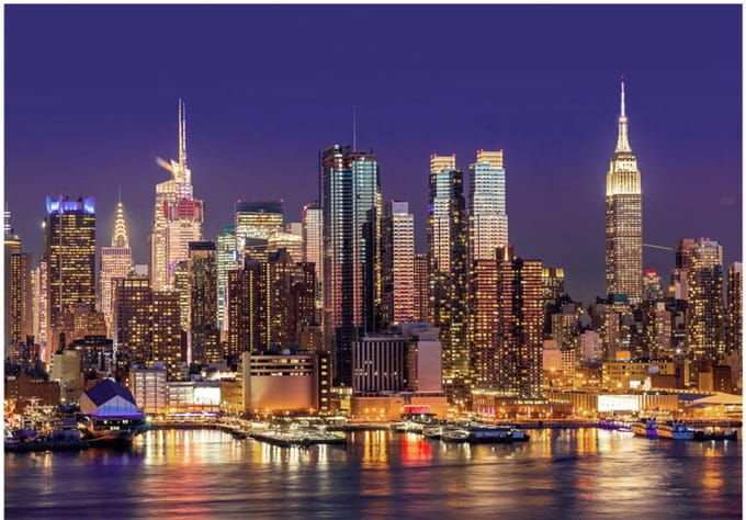 Fotobehang - NYC: Night City.