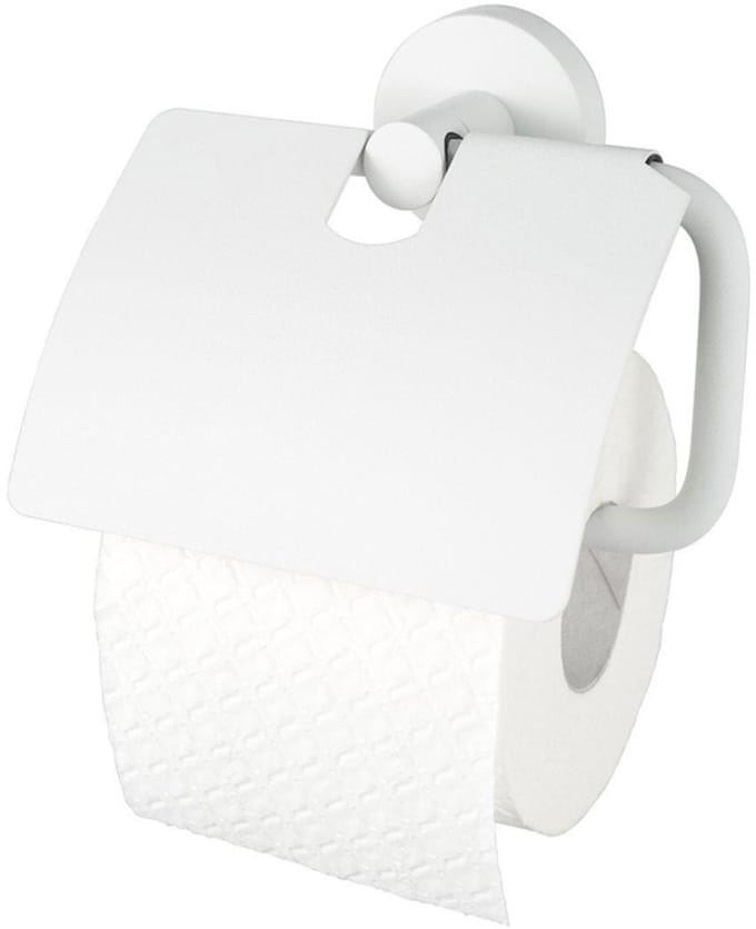 Haceka Kosmos Toiletrolhouder - met klep - mat wit