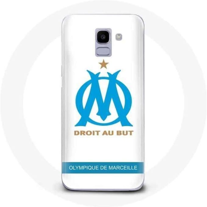 Case voor Samsung Galaxy A8 2018 Olympique de Marseille Logo Witte Achtergrond