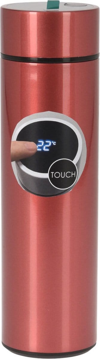 Excellent Houseware Thermofles RVS 450 ml - Warmhoudend - Lekvrij - Met thermometer in dop
