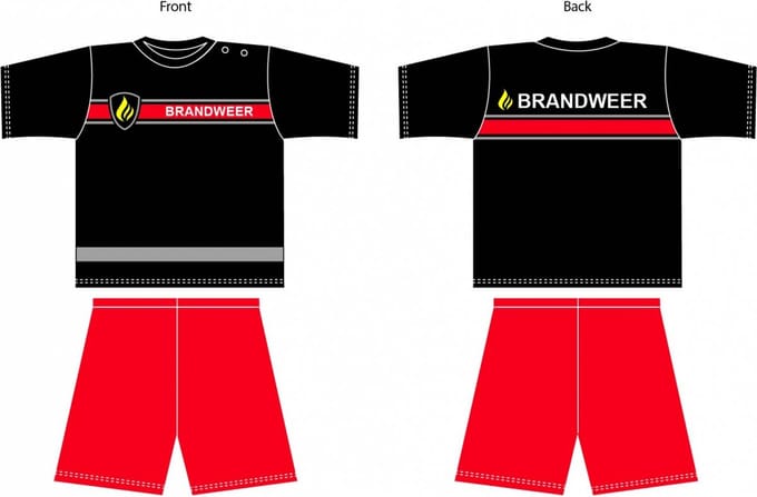 Fun2Wear - Shortama Brandweer - - Maat 80 -